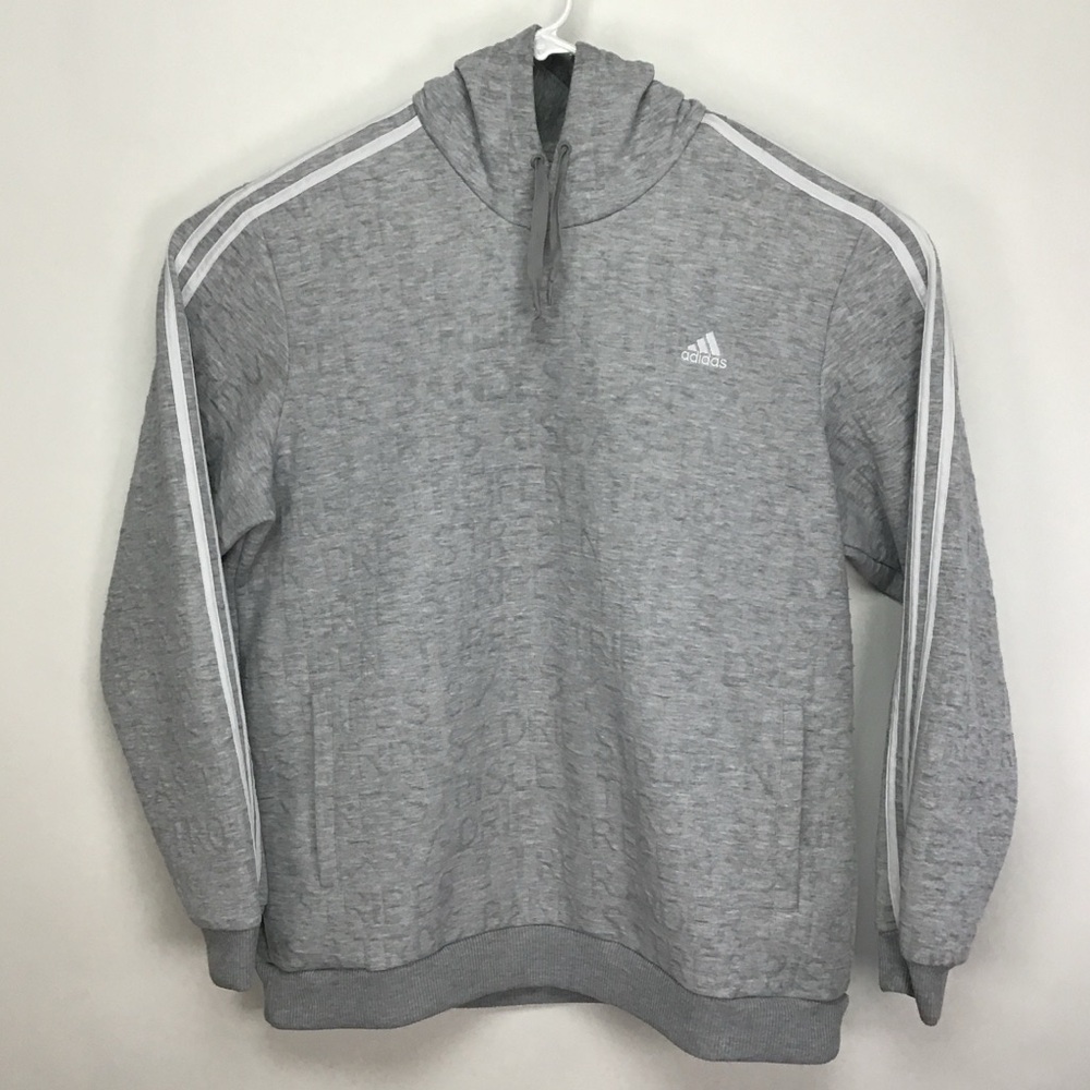 Adidas men’s long sleeve embossed spellout sweatshirt hoodie 2XL
